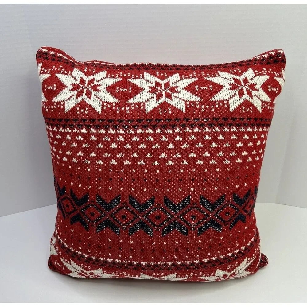 Knit Christmas Throw Pillow 18